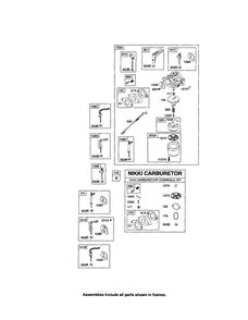 Carburetor Diagram and Parts List for 210400 0035-0570 Briggs and Stratton Engine